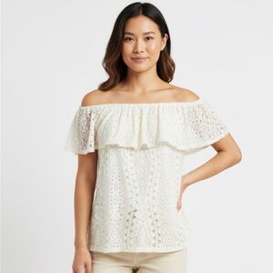 INC Cream off the shoulders XL Top